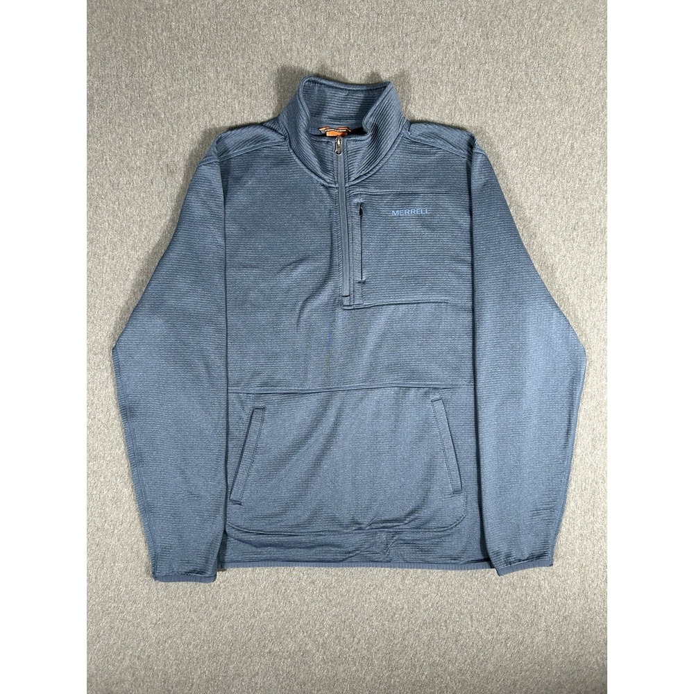 Merrell Quarter Zip Pullover Mens Blue Textured Fleece XL